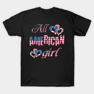 Patriotic All American Girl Red White And Blue T-Shirt